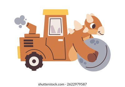 Dino road construction machine doodle