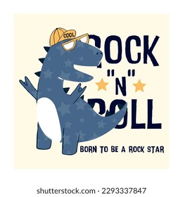 dino rock n roll, cute and awesome dino