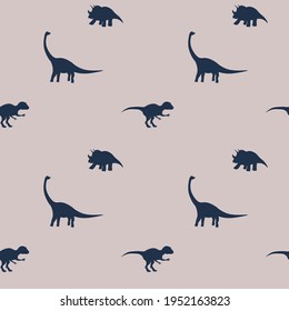 Dino seamless pattern . Dinosaur silhouette. Kids fabric print . Digital paper.