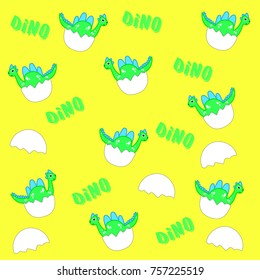 dino seamless pattern. vector cartoon illustration