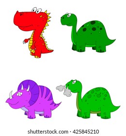 dino set icon 4 vector variations cartoon dinosaur