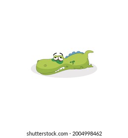 Dino Sick Emoticon Vector Illustration