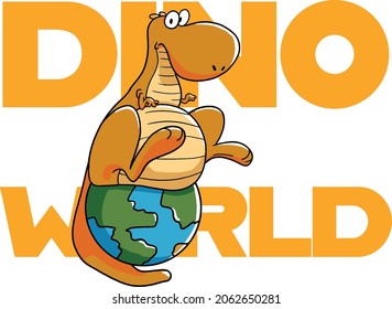 Dino sit on the planet