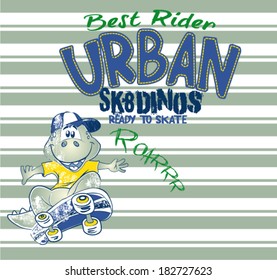 dino skateboard rider