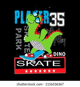 dino skater vector art