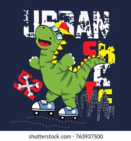 dino skater vector art