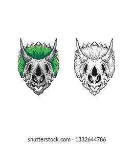 Dino Skull Concept illustration vector Design template. Suitable for Creative Industry, Multimedia, entertainment, Educations, Shop, and any related business