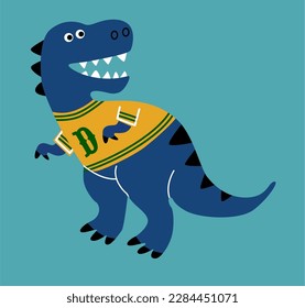 Dino Trex costum tshirt sport hand drawn vector