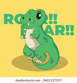 Dino T-Rex cute character vector