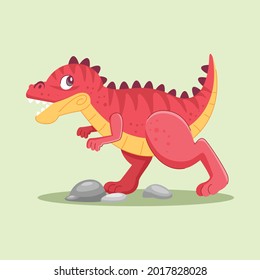 dino t-rex cute set vector illustration