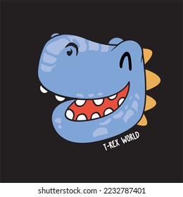 dino Trex face , hand drawn vector for graphic kids nd other print 