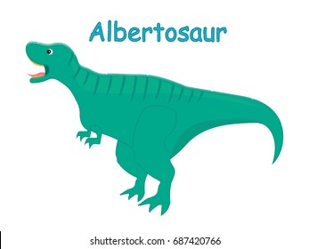 Dino vector cartoon illustration t shirt design for kids with prehistoric animal albertosaur theme wallpaper