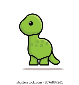 Dino Vector Cute Adorable Long Neck Stock Vector (Royalty Free ...