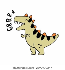 dino vector grrrr slogan hand drawn vector graphic dsign tshirt kids and other print 