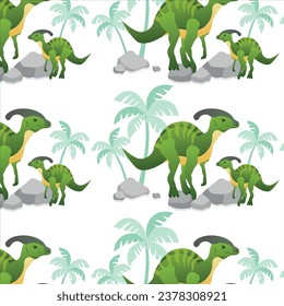 Dino Vector Seamless Pattern. Can be used for t-shirt, bags and  etc.