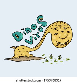 dino virus colorful vector character
