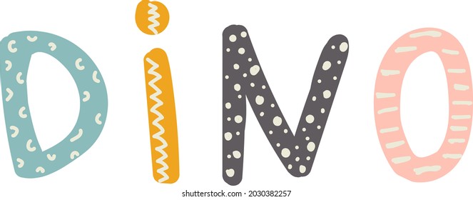 Dino word cute baby clipart