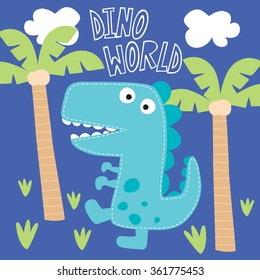 Dino World Vector Illustration