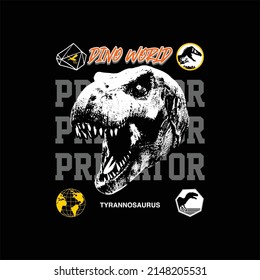 dino wrold tyrannosuarus vintage t-shirt kids design