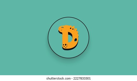 DinoLFG, DINO Token criptocurrency logo en un fondo aislado con espacio de copia. Ilustración vectorial 3d de DinoLFG, icono de token DINO.