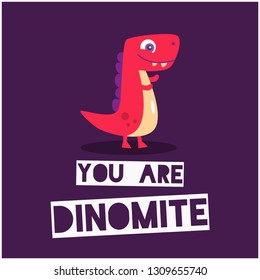 Dinomite Dinosaur Pun Poster Design