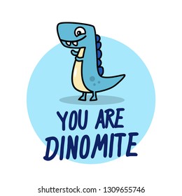 Dinomite Dinosaur Pun Poster Design