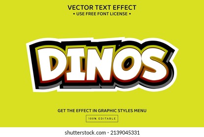 Dinos 3D editable text effect template