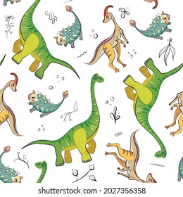 dinos pattern. dinosaur vector graphics.