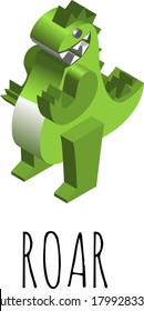 Dinosaur 3D isometric icon. For illustration, advertising, print, web, poster, icon, pictogram, packaging, gift card, game, infographic