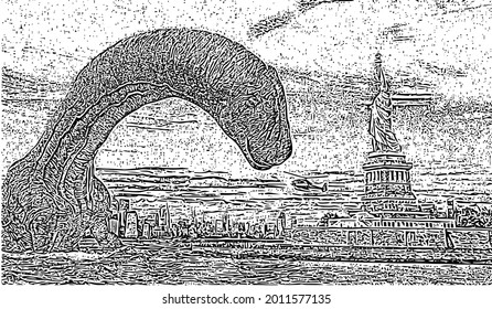 Dinosaur abstract art, very cool and unique. with black and white Color