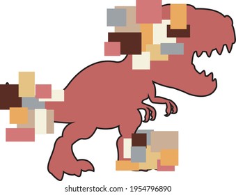 dinosaur abstract geometric square rectangle vector art design
