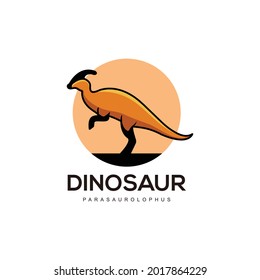 Dinosaur Abstract Logo Design Vector Flat Color