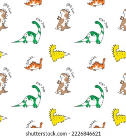 dinosaur abstract seamless pattern Vector background