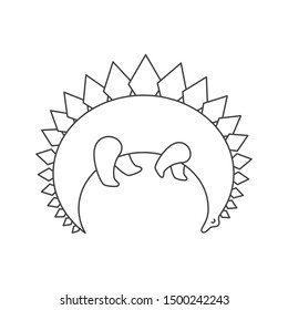 Dinosaur abstract shape line icon. Dino logo. Cute funny linear illustration of dinosaur Vector illustration