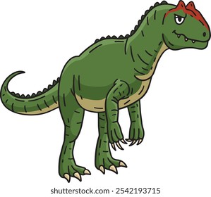 Dinossauro Allosaurus Cartoon Clipart Colorido 