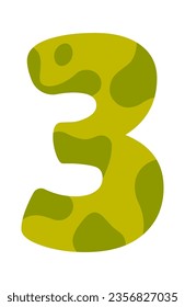 Dinosaur Alphabet 3 Digit Vector Illustration
