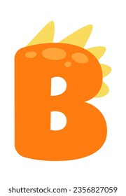 Ilustración vectorial de la letra B del alfabeto dinosaurio