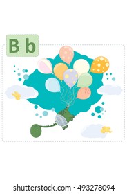 Dinosaur alphabet, letter B from balloons