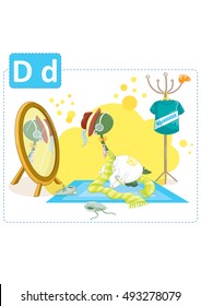 Dinosaur alphabet, letter D from dressing