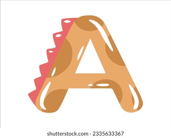 Dinosaur Alphabet Letter A Illustration