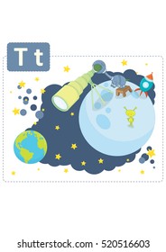 Dinosaur alphabet, letter T from Telescope