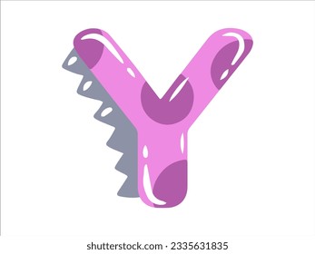 Dinosaur Alphabet Letter Y Illustration