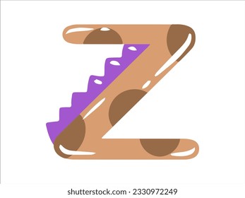 Dinosaur Alphabet Letter Z Illustration