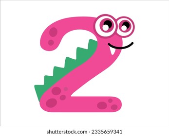 Dinosaur Alphabet Number 2 Illustration