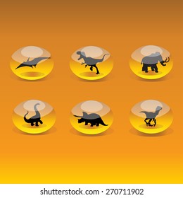 Dinosaur amber vector illustration