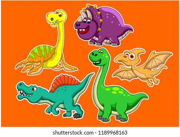 Dinosaur animal illustration stickers