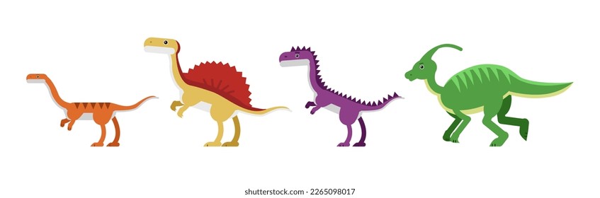 Dinosaur Animals as Jurassic Period Fauna Vector Set