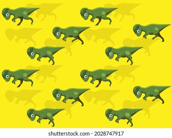 Dinosaur Animation Pachycephalosaurus Cartoon Character Seamless Wallpaper