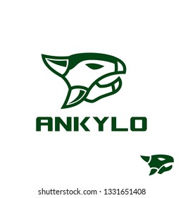 dinosaur ankylosaur head logo design