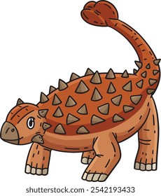 Clipart de color de dibujos animados de dinosaurio Ankylosaurus 